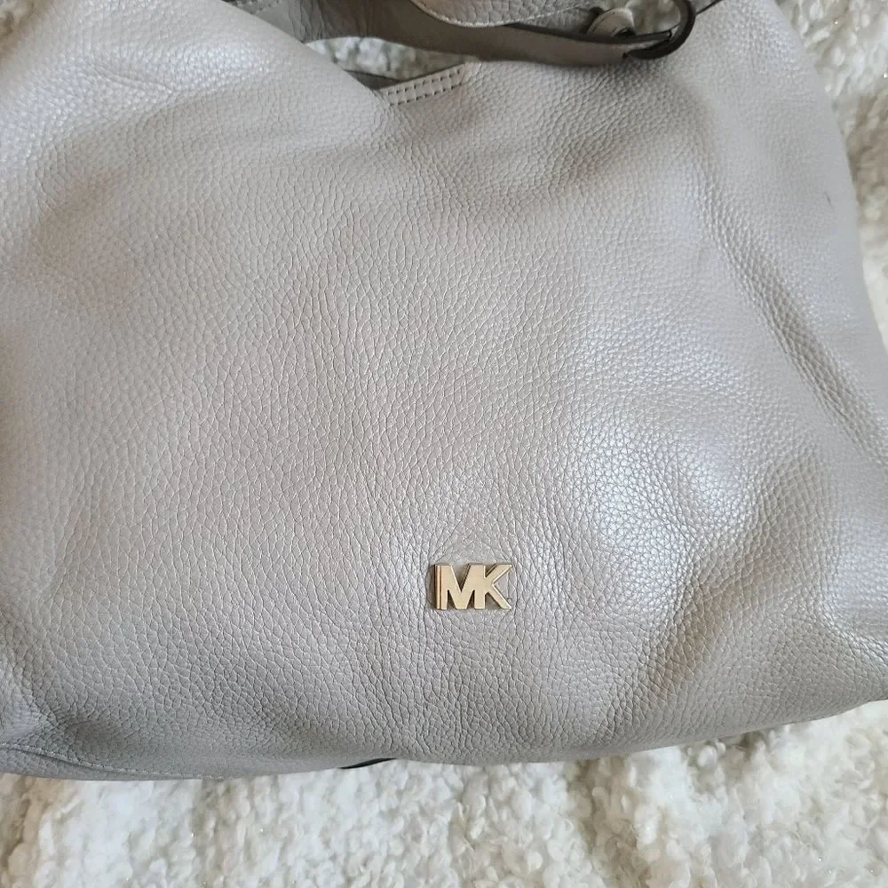 Michael Kors Junie‎ Gray leather hobo purse